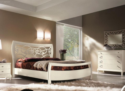 Schlafzimmer Bett Nachttisch Kommode Spiegel Garnitur Gruppe Betten Set 5tlg.